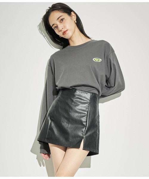 ANAP スカート フェイクレザースリットスカパン : ZOZOTOWN