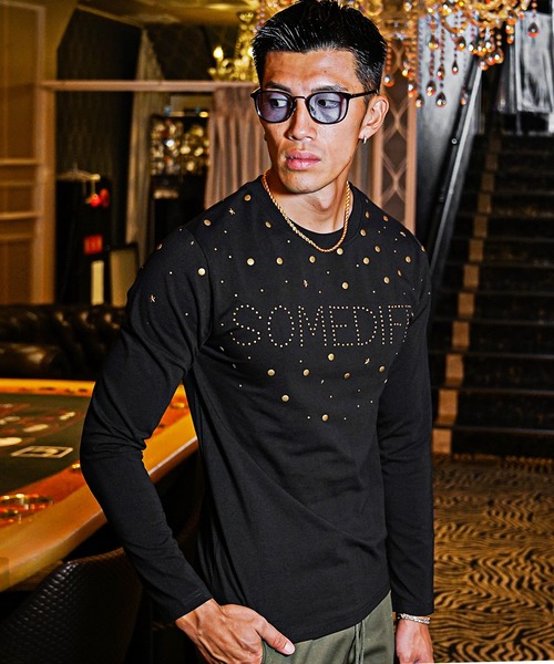 SOMEDIFF（サムディフ） tシャツ HOTFIXロゴロンT メンズ 長袖Tシャツ