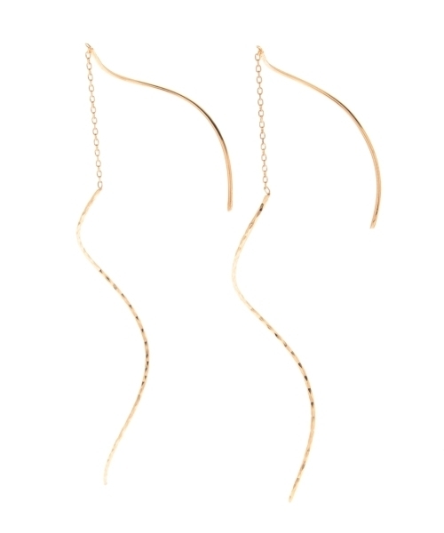 COCOSHNIK（ココシュニック） ピアス K10ポリッシュ×ミラーカット S字