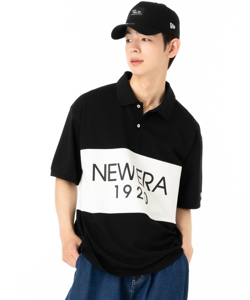 NEW ERA ポロシャツ　サイズ　L NEW ERA ポロシャツ ニューエラ オーバーサイズ パネル切り替え