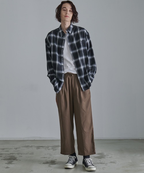 Revo. シャツ 「Revo.」オンブレチェックロングスリーブシャツ メンズ