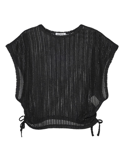 tシャツ SIDE RIBBON MESH TOP レディース
