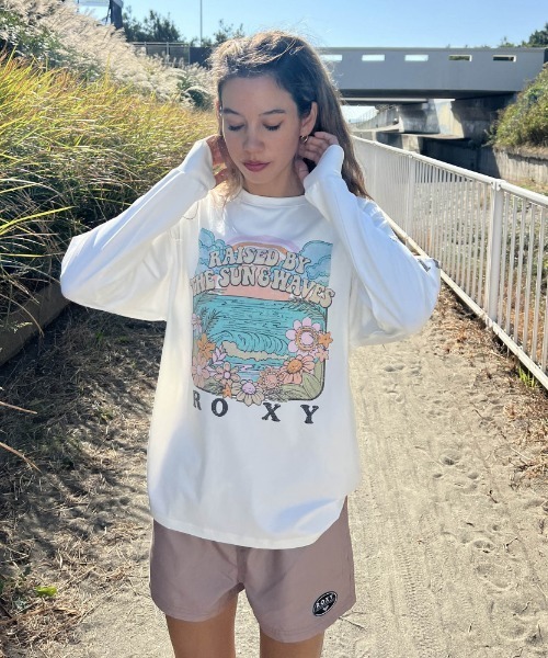 ◆Roxy◆ Happy Waves 長袖 ラッシュガード ロゴ入り 水着 ROXY ラッシュガード RINK THE WAVE RASH/ロキシー長袖ラッシュ