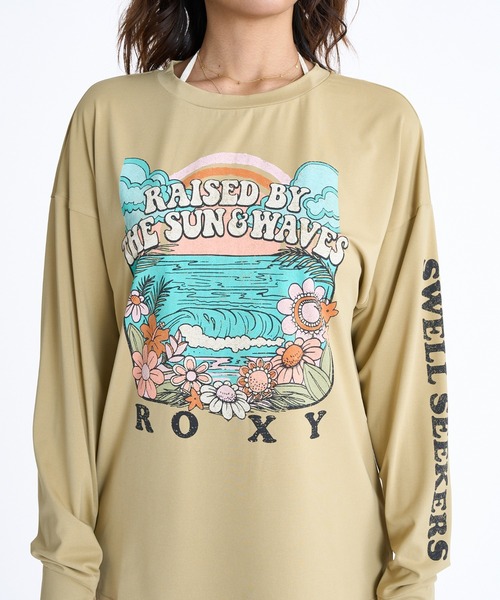 ◆Roxy◆ Happy Waves 長袖 ラッシュガード ロゴ入り 水着 ROXY ラッシュガード RINK THE WAVE RASH/ロキシー長袖ラッシュ