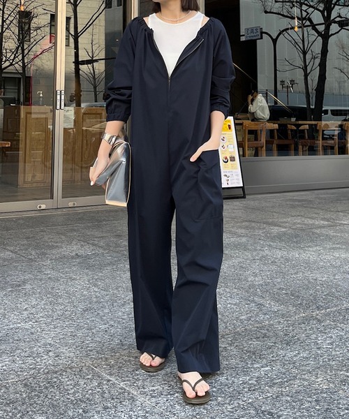 DOUDOU タックVネックオールインワン WEB限定】 タックVネックオールインワン | DOUDOU(ドゥドゥ