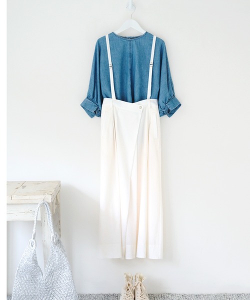 human woman（ヒューマンウーマン） スカート ドビーオックス吊り付き