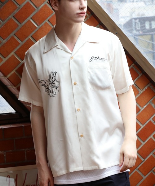 L HOUSTONヒューストン刺繍HAWKスーベニアシャツ新品 HOUSTON シャツ スーベニアシャツ(HAWK) メンズ レディース