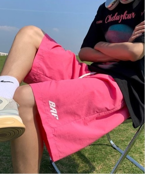 COMON＋ パンツ 冷感素材 水陸両用 ネオンカラー ハーフパンツ
