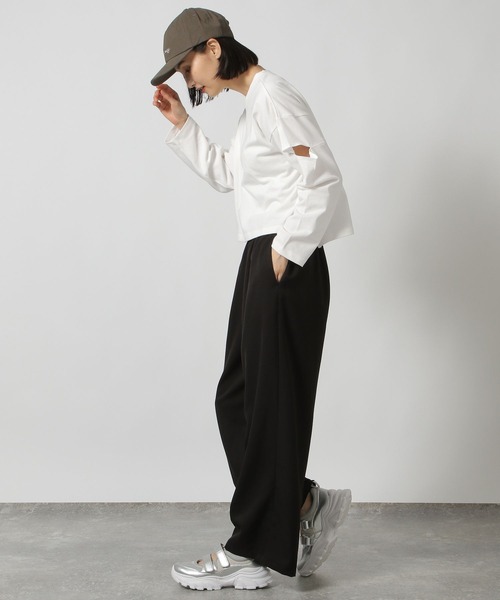 tシャツ カットアウト長袖プルオーバーカットソー レディース LAKOLE tシャツ カットアウト長袖プルオーバー / 148087