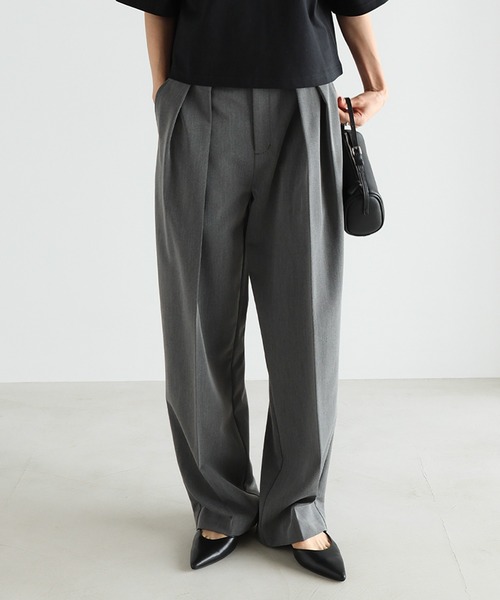 evernavy パンツ TRストレッチダブルタックパンツ レディース