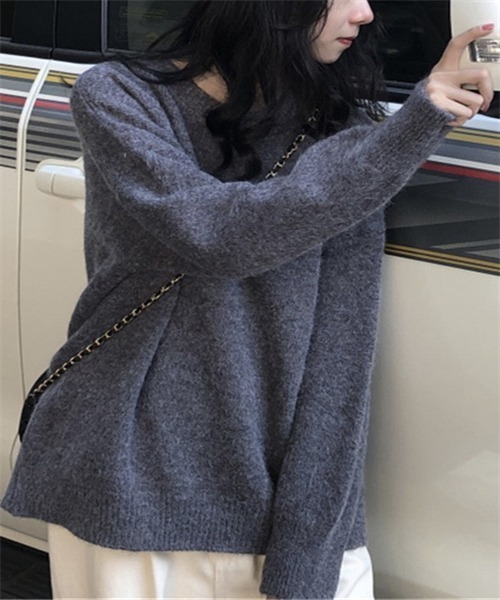 FREE STYLISTS ニット セーター 温かいクルーネックニットプルー