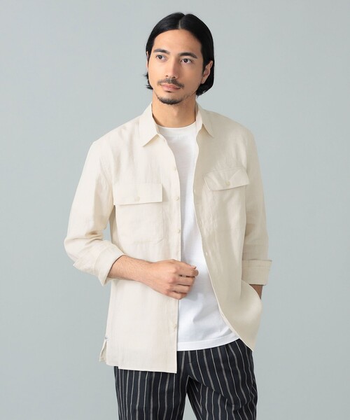 シャツ 「別注」Massimo d’Augusto / TEO リネン シャツジャケット メンズの画像