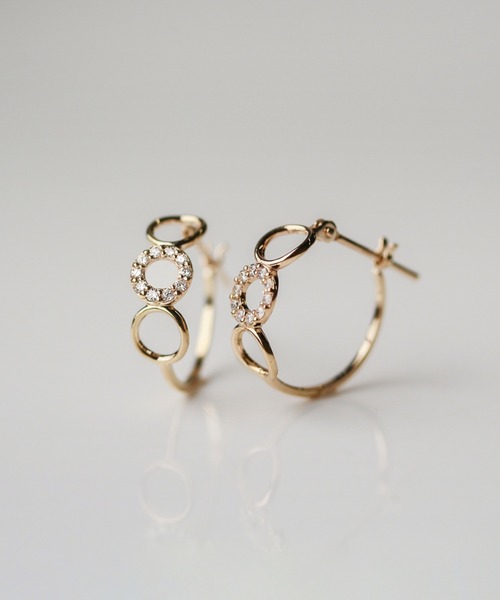 cui-cui（キュイキュイ） ピアス ダイヤモンド スナップ フープ ピアス