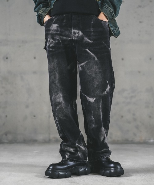 Shoowtime（ショウタイム） ジーンズ Hard bleach wash pull on denim