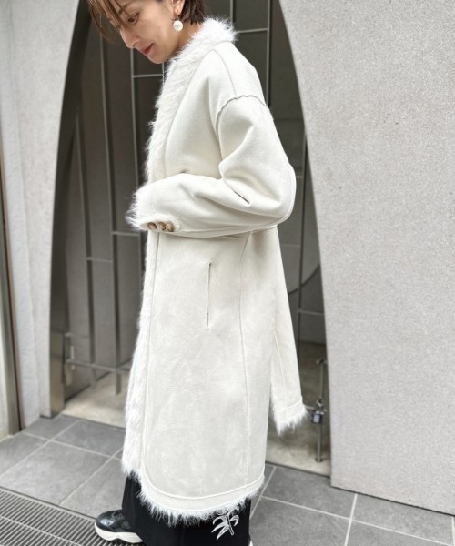 Muel Chic(ミュエルシック) ノーカラーコート コート Rios shaggy Muel Chic(ミュエルシック) ノーカラーコート コート Rios shaggy
