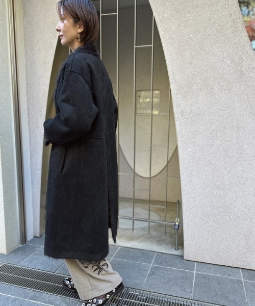 Muel Chic（ミュエルシック） ノーカラーコート コート Rios shaggy