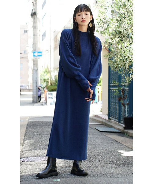 zootie（ズーティー） ニットワンピース - ブルー レディース