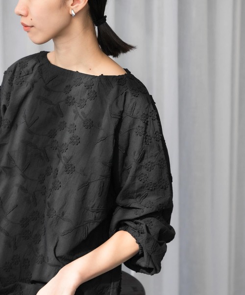 ブラウス シャツ 立体刺繍ブラウス レディース