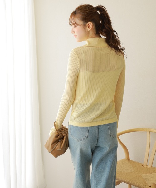 ニット セーター front open lib knit pullover /フロントオープン 襟付き リブ ニット レディース ニット セーター front open lib knit pullover /フロント
