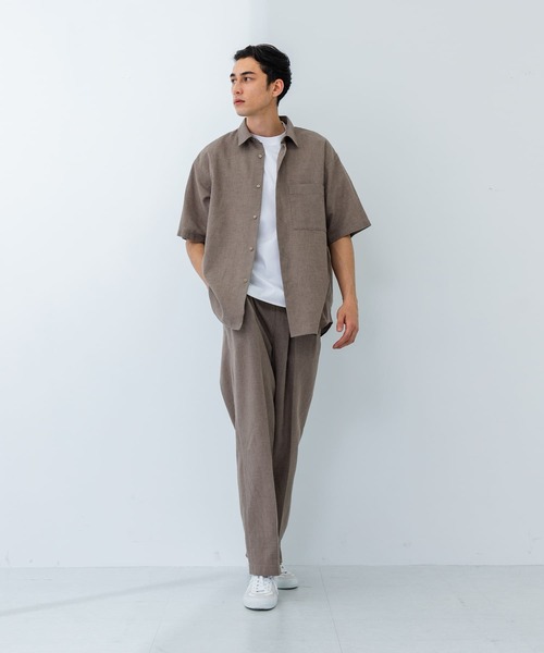 URBAN RESEARCH パンツ LINEN PIN HEAD TUCK PANTS メンズ