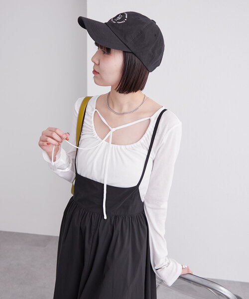 スタッズビスチェ　チョーカーリボンロンt set セール】チョーカーリボンロンT（Tシャツ/カットソー）｜mystic