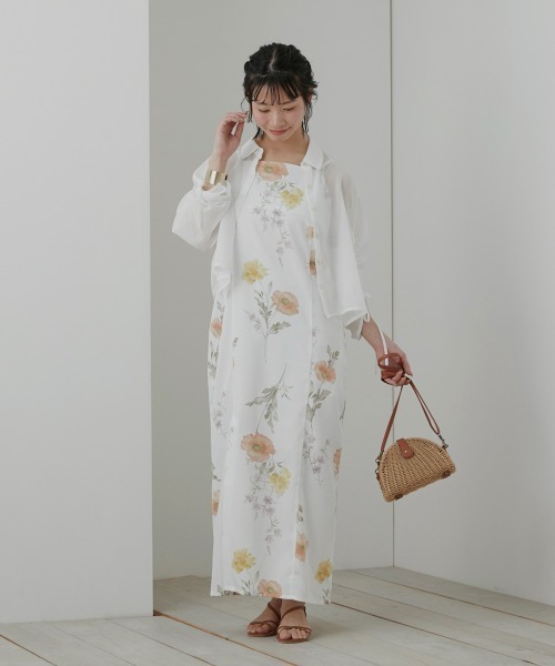 ナナ✺美品 綿 花柄 浴衣 夏着物 A2345 Neina 浴衣 「浴衣」花柄ワンピース浴衣セット（上衣＋