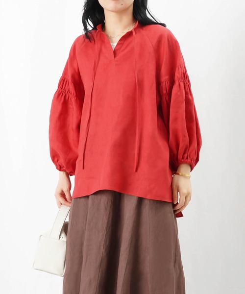 ブラウス シャツ LC/LLL リネンスキッパーブラウス レディース LC/LLL リネンスキッパーブラウス（シャツ/ブラウス）｜LUCA
