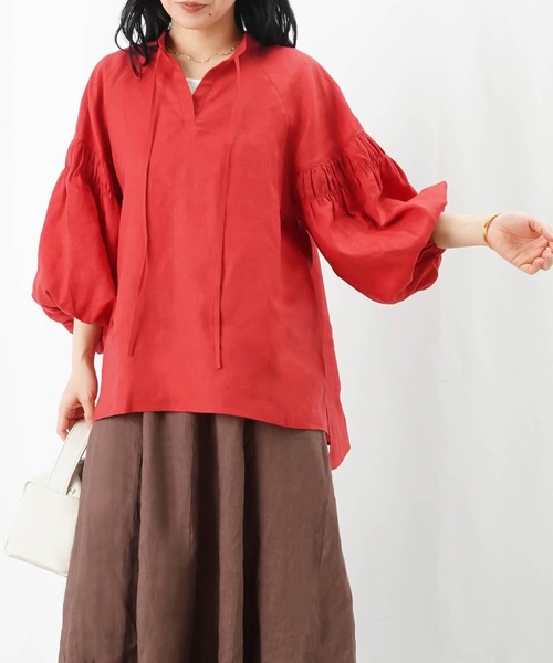 ブラウス シャツ LC/LLL リネンスキッパーブラウス レディース LC/LLL リネンスキッパーブラウス（シャツ/ブラウス）｜LUCA