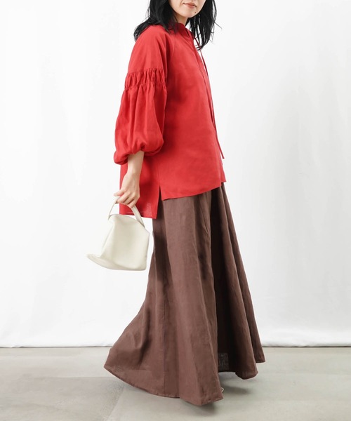 ブラウス シャツ LC/LLL リネンスキッパーブラウス レディース UNTITLED ブラウス シャツ 「シアー／麻調合繊」スラブ