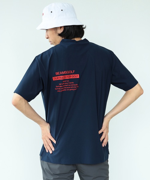 「BEAMS GOLF」 半袖Tシャツ LARGE ネイビー メンズ