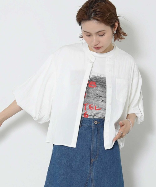 ブラウス シャツ ＭＡ−１袖バルーンブラウス レディース