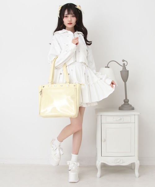 DearMyLove トートバッグ ハートスタッズキルティングリボン痛バッグ