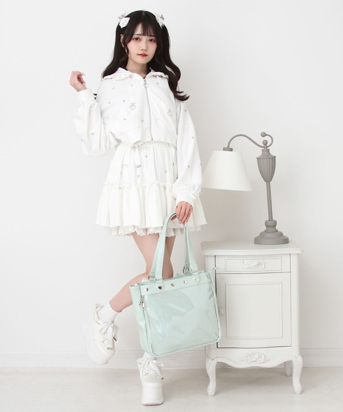 DearMyLove トートバッグ ハートスタッズキルティングリボン痛バッグ
