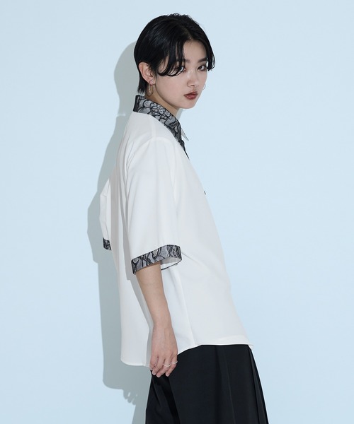 Ellno de Mavie ブラウス シャツ レースドッキングシャツ/SS