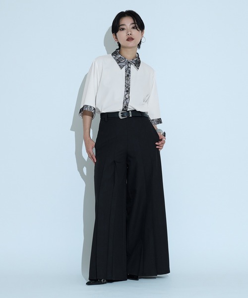 Ellno de Mavie ブラウス シャツ レースドッキングシャツ/SS