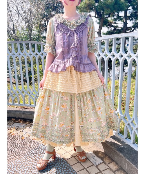 PINK HOUSE クマさん フリル ベスト PINK HOUSE ベスト ジレ ローンフリルベスト レディース