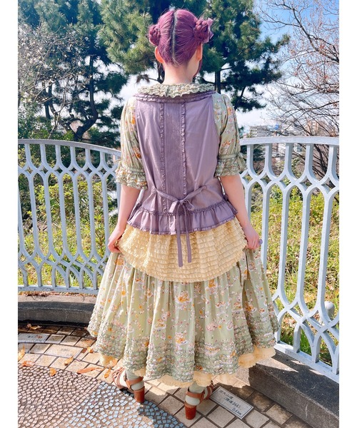 PINK HOUSE ベスト ジレ ローンフリルベスト レディース