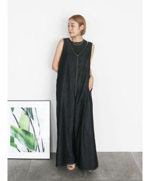 Ungrid（アングリッド） オールインワン バックオープンデニム