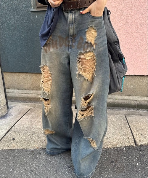 WudgeBoy（ワッジボーイ） ジーンズ damage print denim メンズ