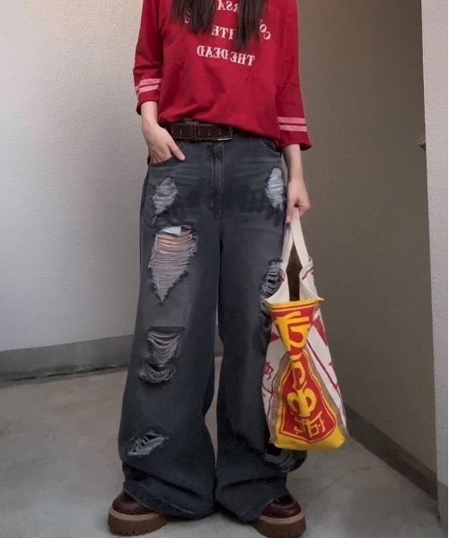 WudgeBoy（ワッジボーイ） ジーンズ damage print denim メンズ