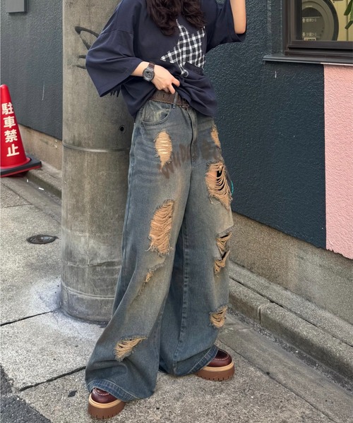 WudgeBoy（ワッジボーイ） ジーンズ damage print denim メンズ
