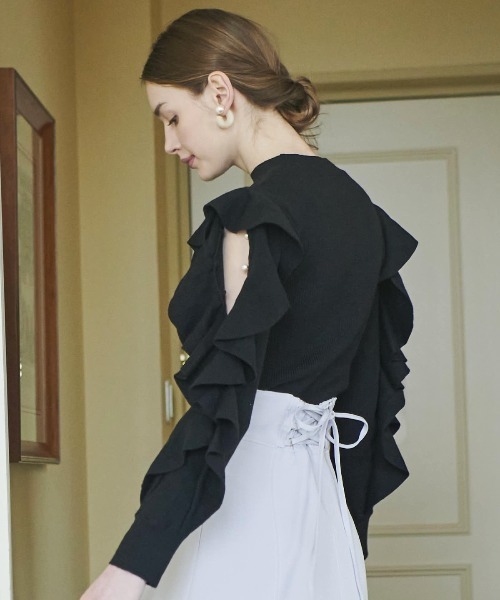 「AND COUTURE」 長袖ニット MEDIUM オフホワイト レディース_画像2