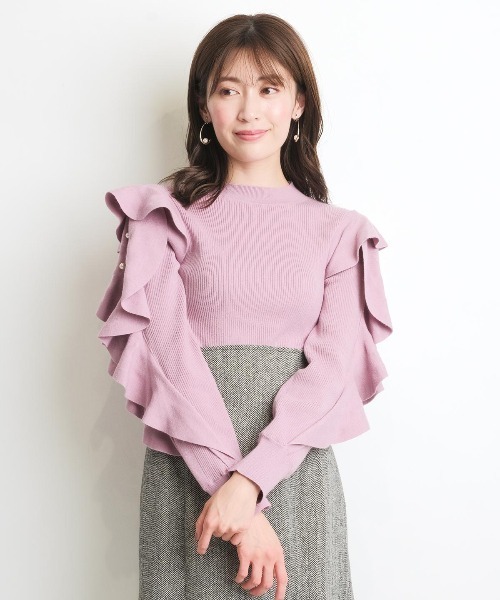 「AND COUTURE」 長袖ニット MEDIUM オフホワイト レディース_画像7