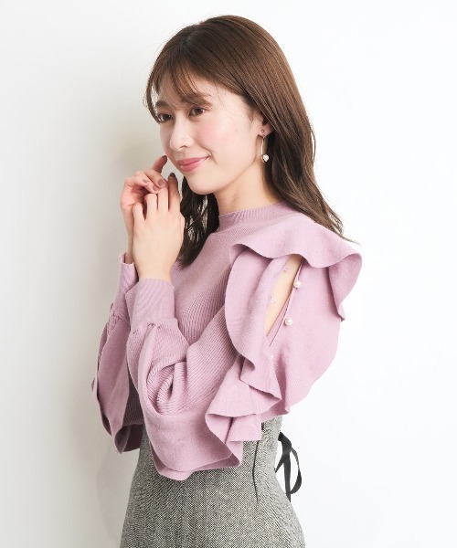 「AND COUTURE」 長袖ニット MEDIUM オフホワイト レディース_画像8