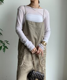 ワンピース 刺繍レースリネンワンピース｜ZOZOTOWN Yahoo!店