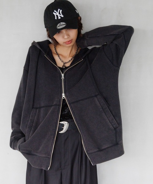 PAGEBOY パーカー クラフトスウェットWZIPパーカー レディース