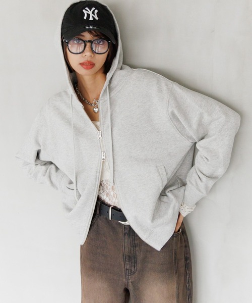 PAGEBOY パーカー クラフトスウェットWZIPパーカー レディース