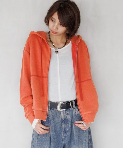 PAGEBOY パーカー クラフトスウェットWZIPパーカー レディース