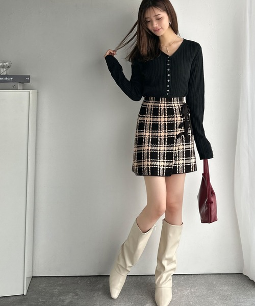 mily bilet スカート 「mily bilet」旬なクラシカルムード巻きスカート