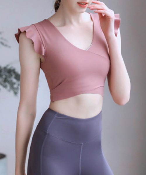Lace Ladies（レースレディース） スポーツブラ Vネック ラップ風